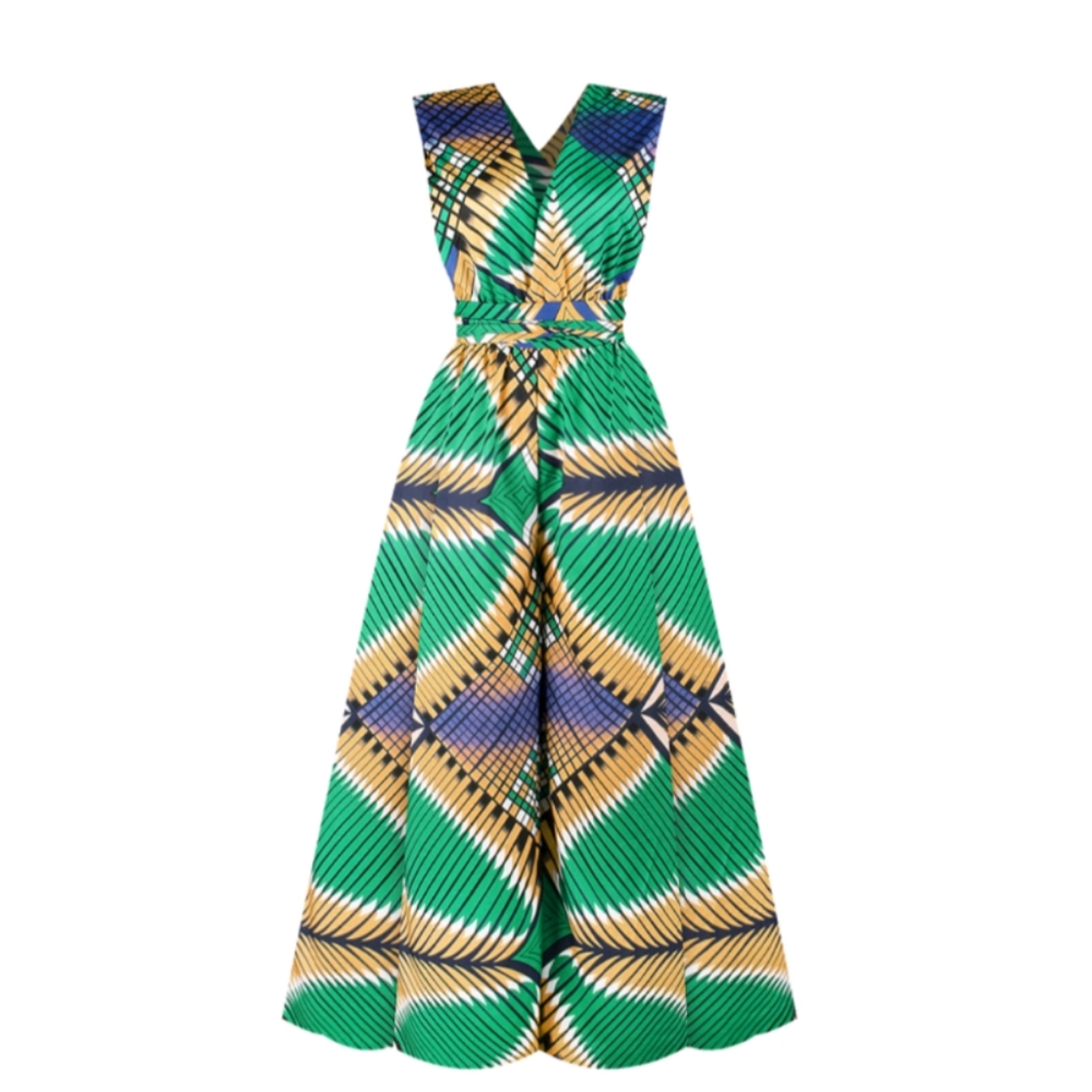 Green multi Print Jumpsuit